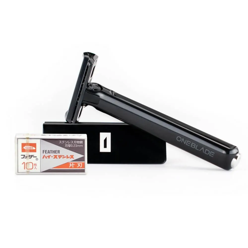 The OneBlade Core razor and its Feather blade pack