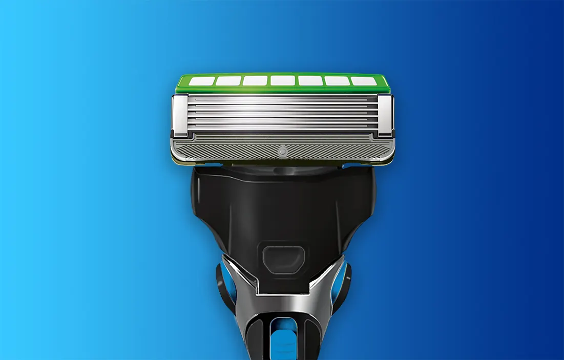 Schick Hydro sensitive razor ad image showing the blade head