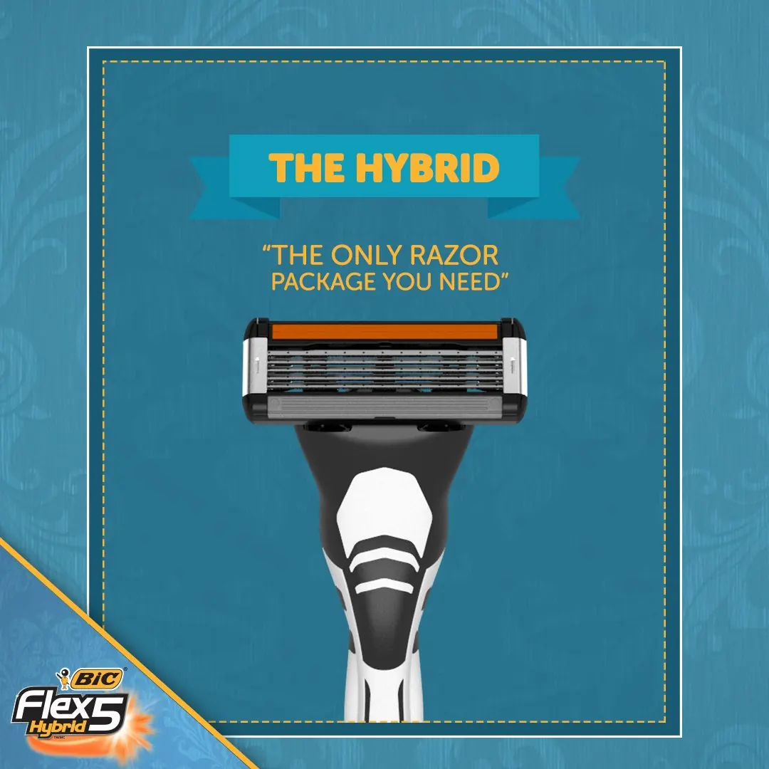 BIC Flex 5 Hybrid razor advertisement