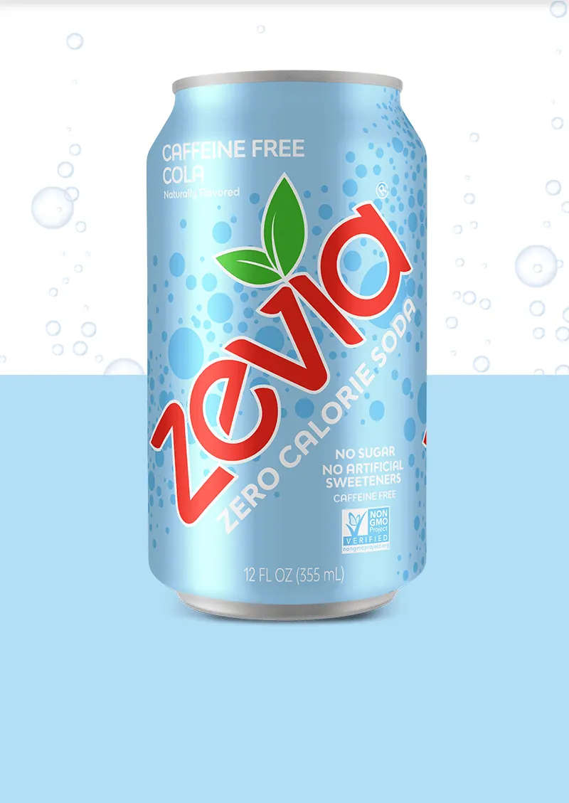 A can of Zevia caffeine-free cola